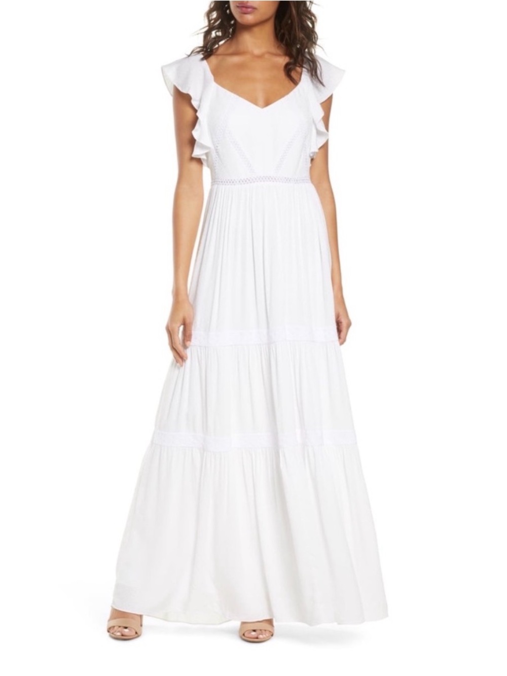 NWT Lilly Pulitzer Ivie Tiered Maxi Dress in Resort White, Size 6